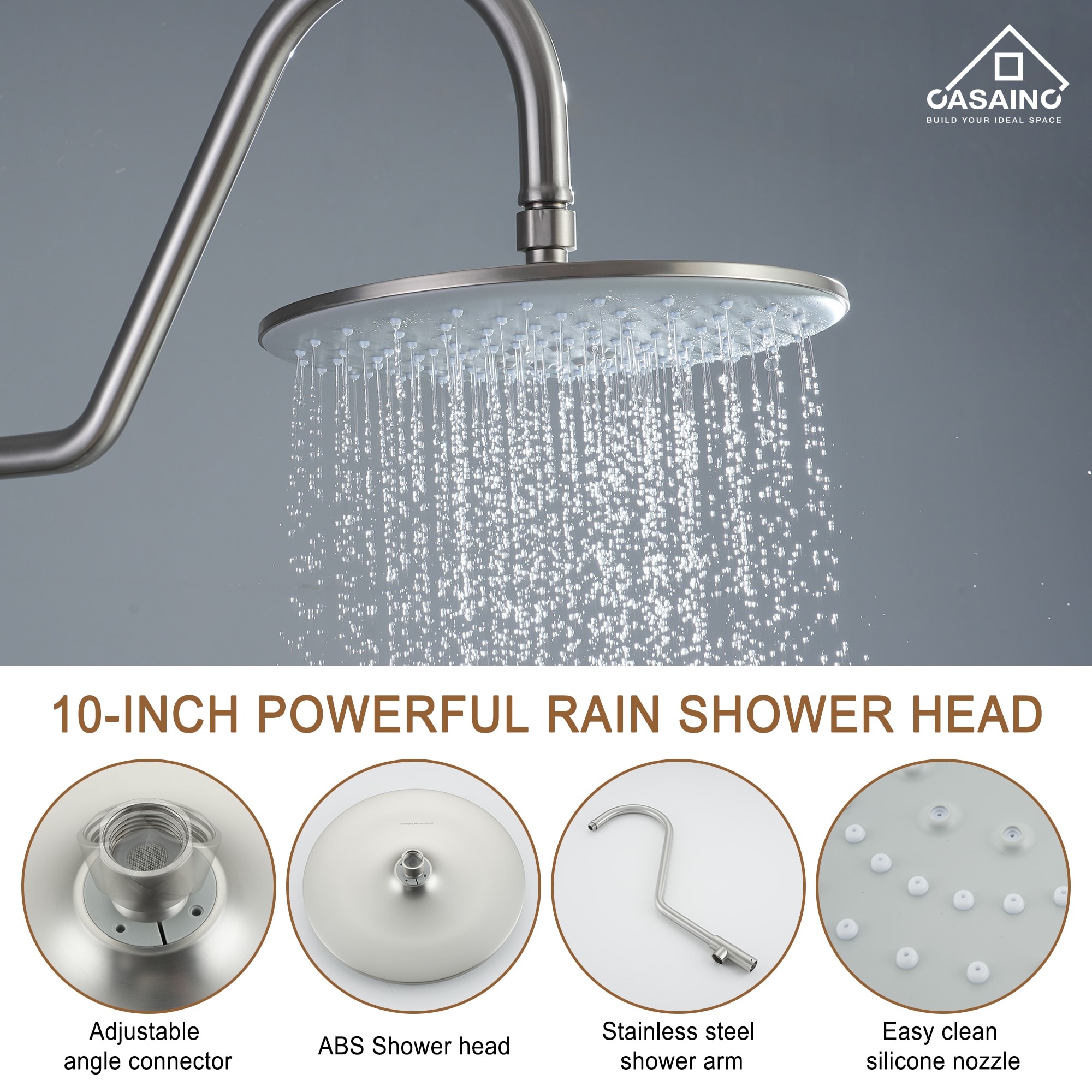 CASAINC CS1914-BN Showerhead-Bar-Panels - View #6