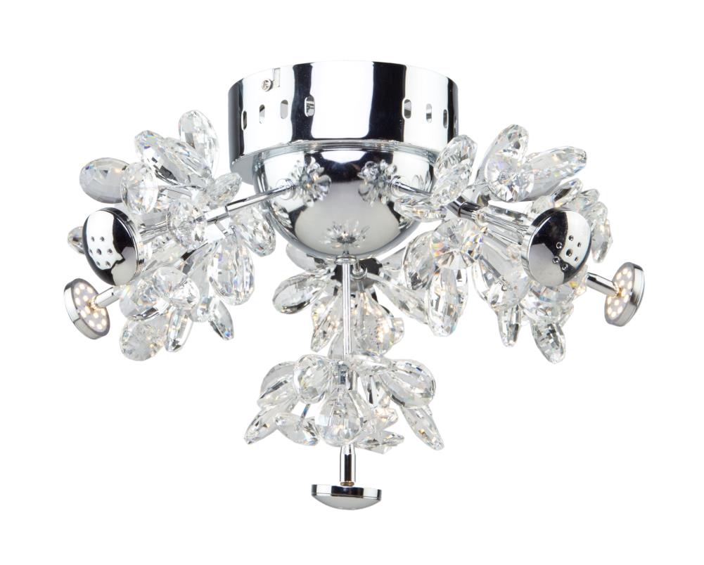 ARTCRAFT AC7534 Blossom 6-Light 15.5-in Chrome Flush Mount Light
