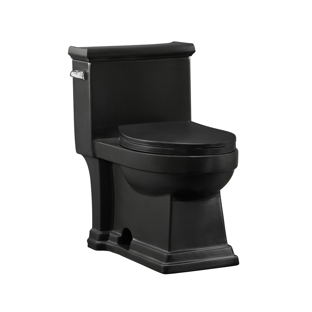 Swiss Madison SM-25-1TLAU06BK Lausanne Matte Black Elongated Standard height Smart Soft Close 1-piece Toilet 12-in Rough-In 1.28 GPF