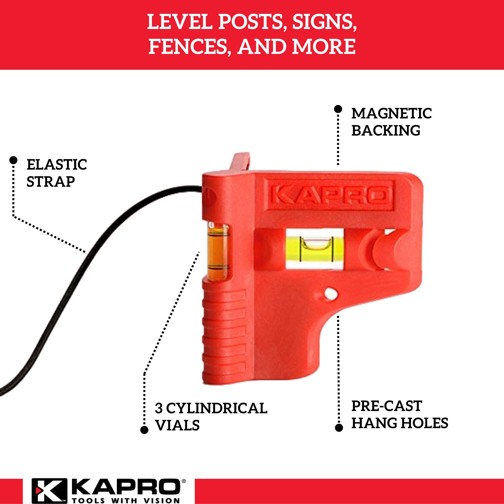 Johnson Level Plastic 3-in 1 Vial Line/Surface Level