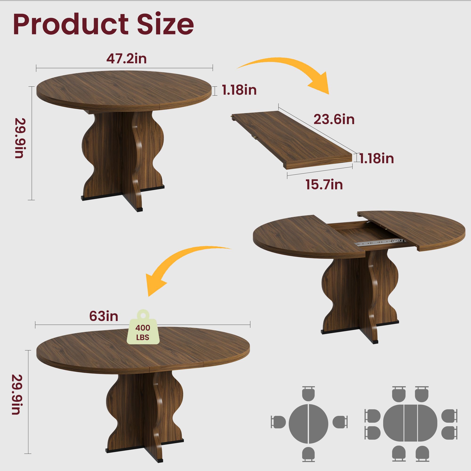 Garvee SCALABLE WALNUT Dining-Tables - View #3