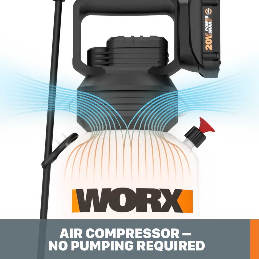 WORX 2 Gallons Plastic 20 volt Max Battery Operated Pump Sprayer