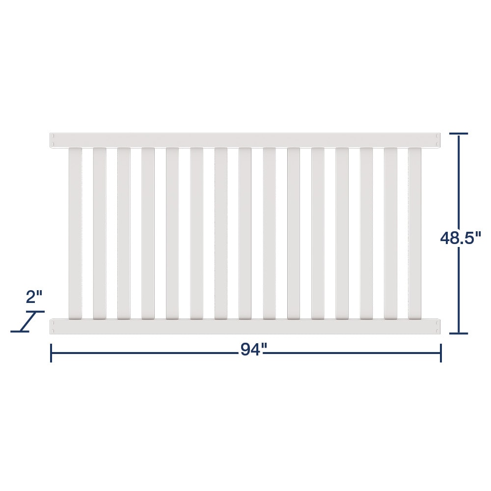 Terex 4-ft H x 8-ft W White Vinyl Flat-Top Fence Panel