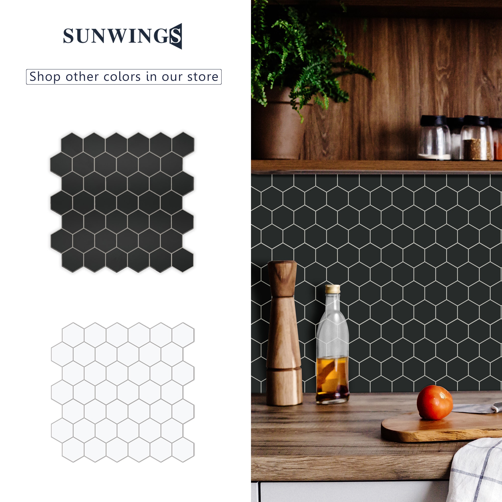 SUNWINGS HEX48-BLK-10 Ceramic-Tile - View #11