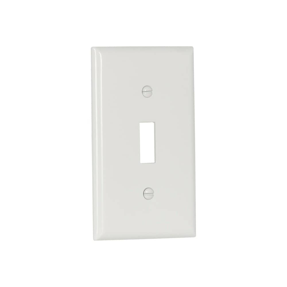 Eaton 1-gang Standard Size White Nylon Indoor Toggle Wall Plate (10 