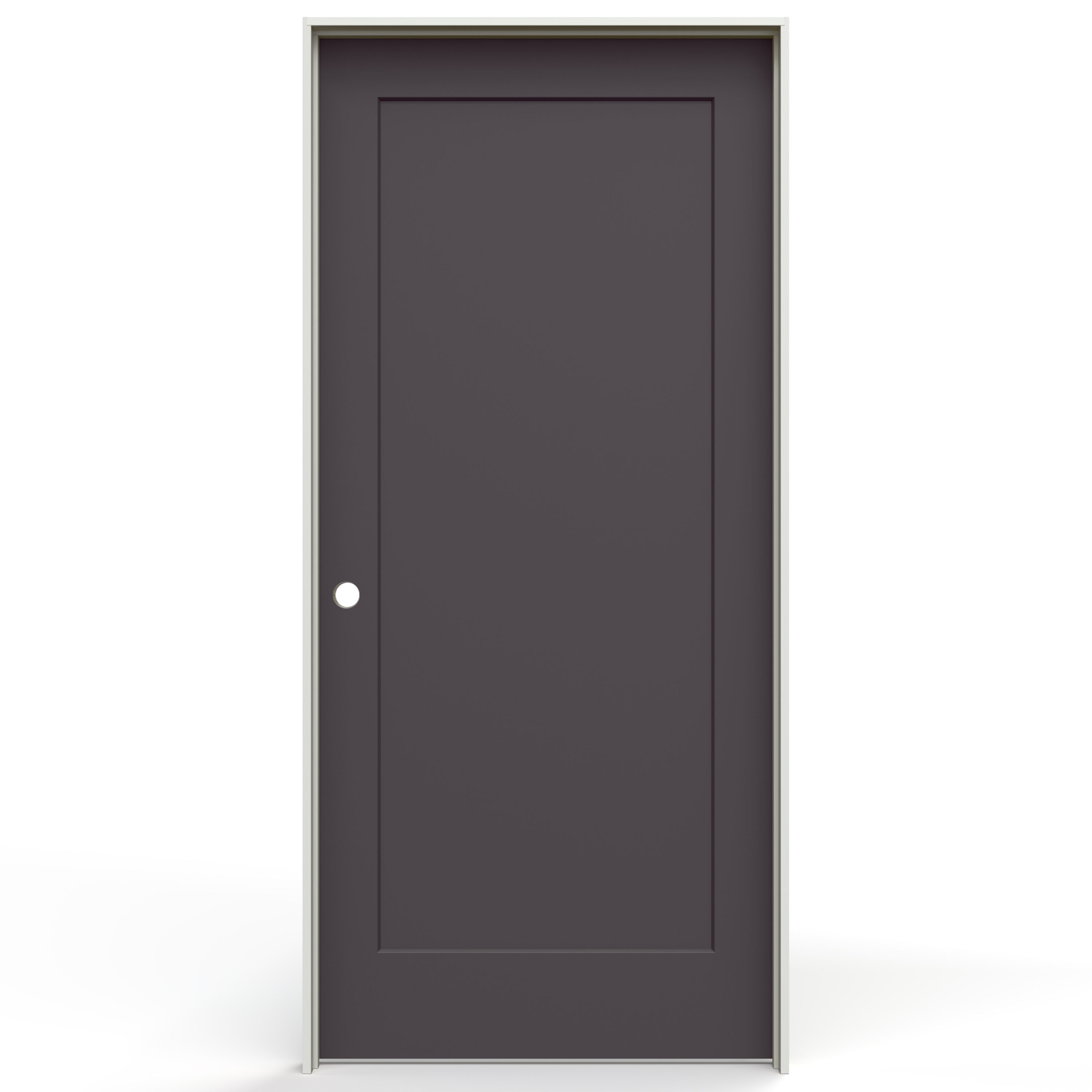 JELD-WEN LOWOLJW225300501 32-in x 80-in Fresh Fig Hollow core 1-panel Right hand Smooth Prefinished Molded composite Flat Jamb Single Prehung Interior Door