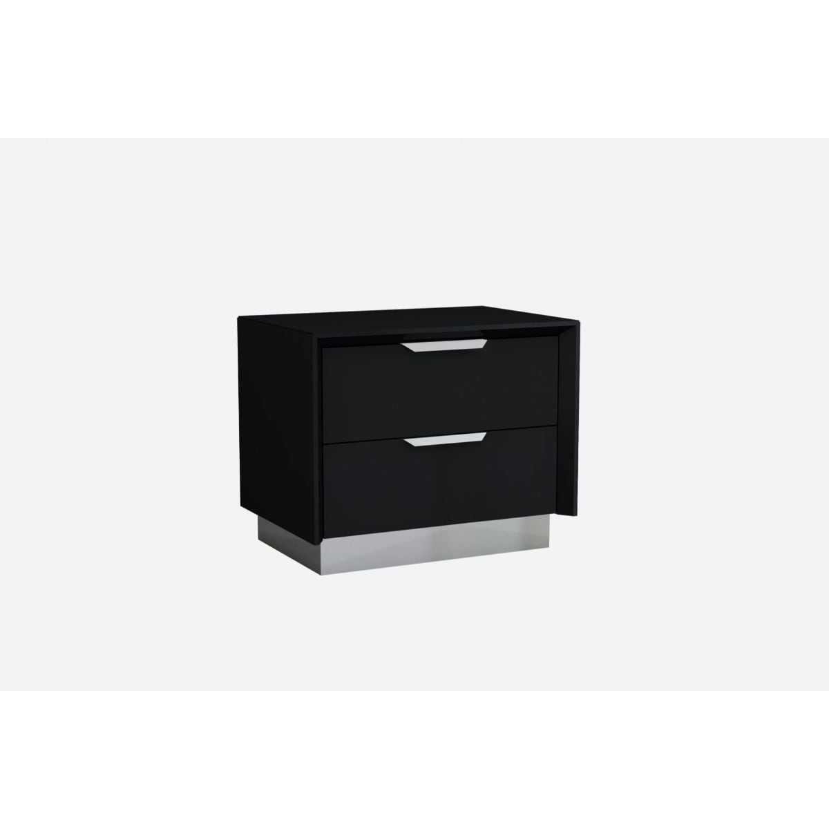 25-in X 17-in X 21-in Black Stainless Steel Nightstand - Contemporary Style with Self-Closing Drawers | - HomeRoots 370741