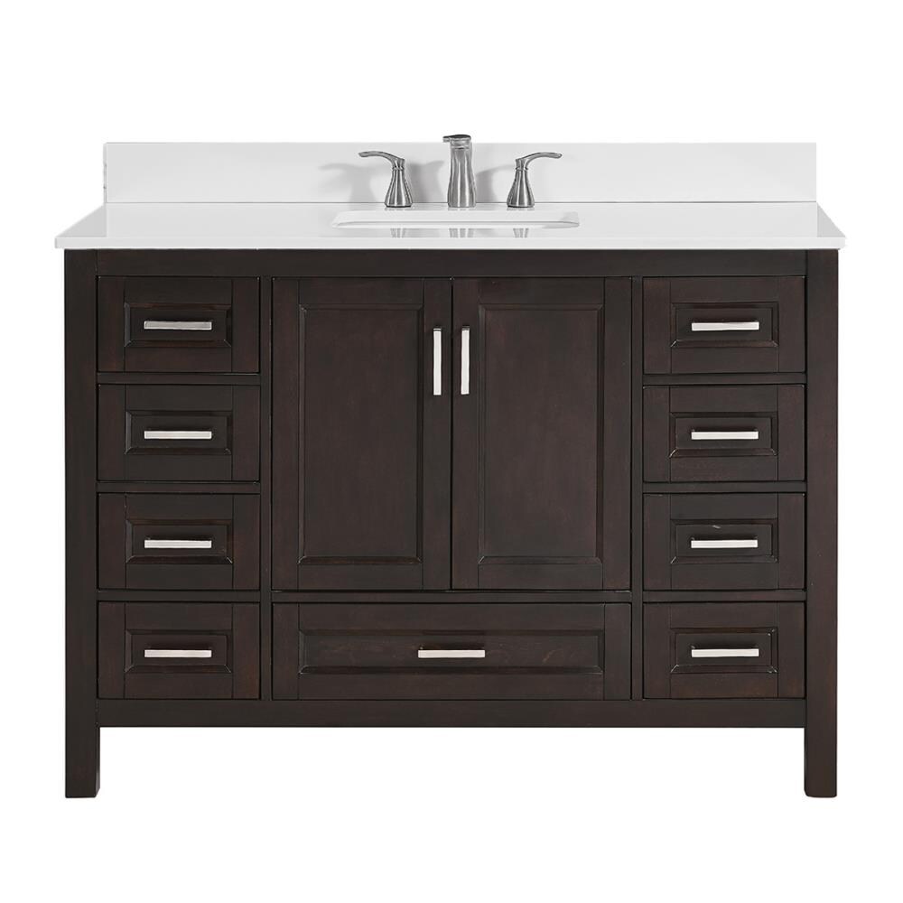 Durham 48-in Espresso Single Sink Bathroom Vanity with Terrazzo Engineered Stone Top