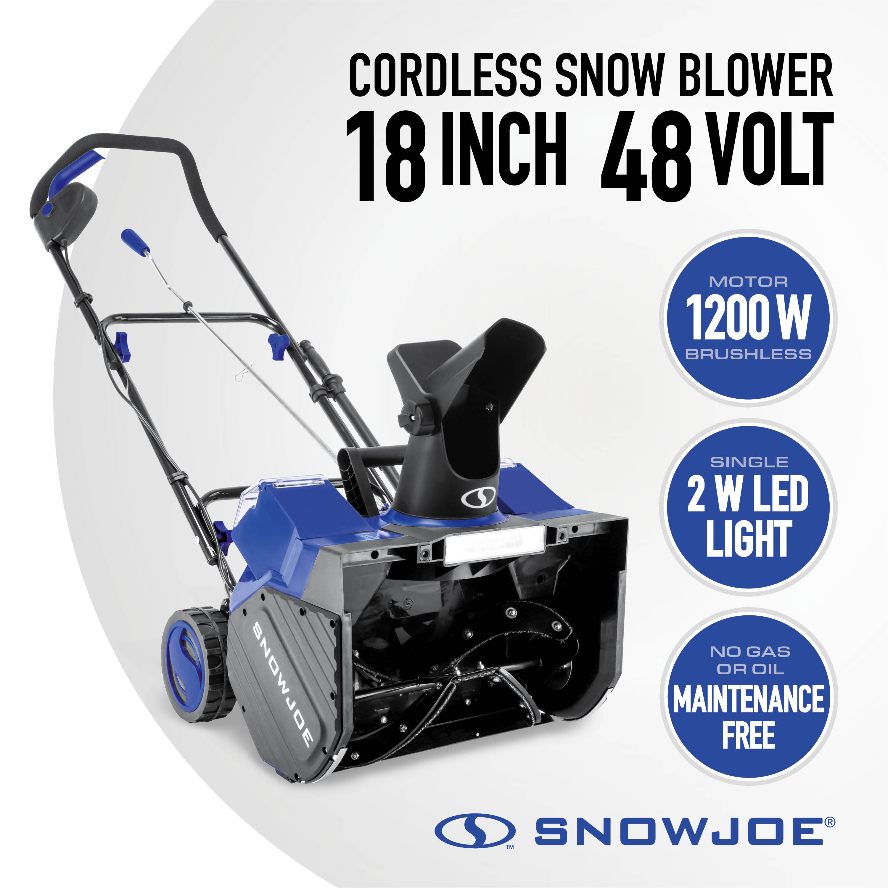 Snow Joe 48-Volt 4-Ah Cordless Snow Blower 2x4Ah 48-volt 18-in Single-stage  Push Cordless Electric Snow Blower 4 Ah (Battery Included)