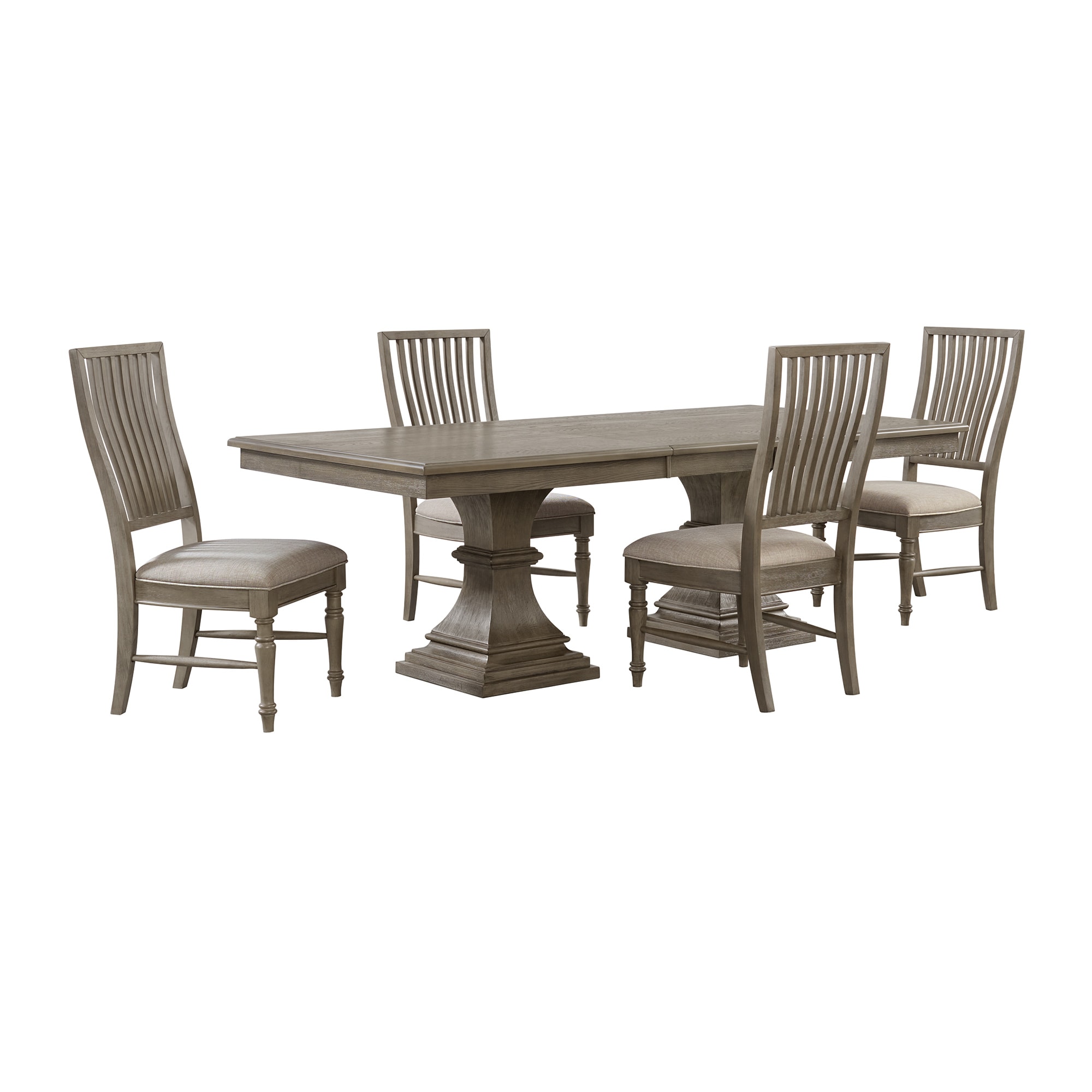 Picket House Furnishings D-10315-3-DT-5PC Royale Grey Traditional Dining Room Set with Rectangular Table ( Seats 4 )