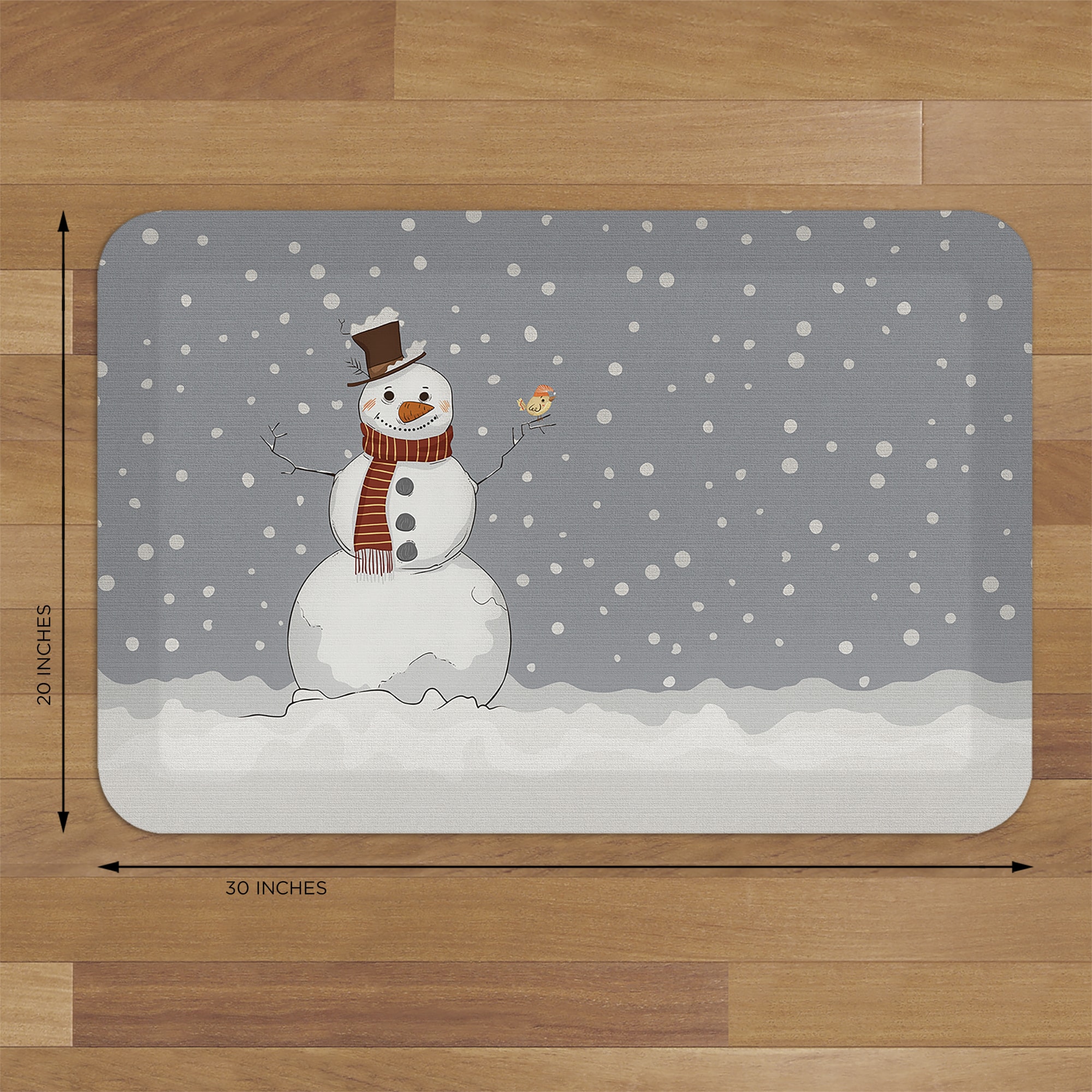 GelPro 0.625-in Holiday Mat Snowman Christmas Decor in the