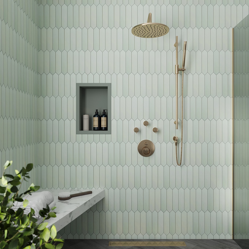 Apollo Tile APLALF88MINT Piquet Tea Green 2-in x 10-in Matte Ceramic Stone Look Floor and Wall Tile (5.38-sq. ft/ Carton)
