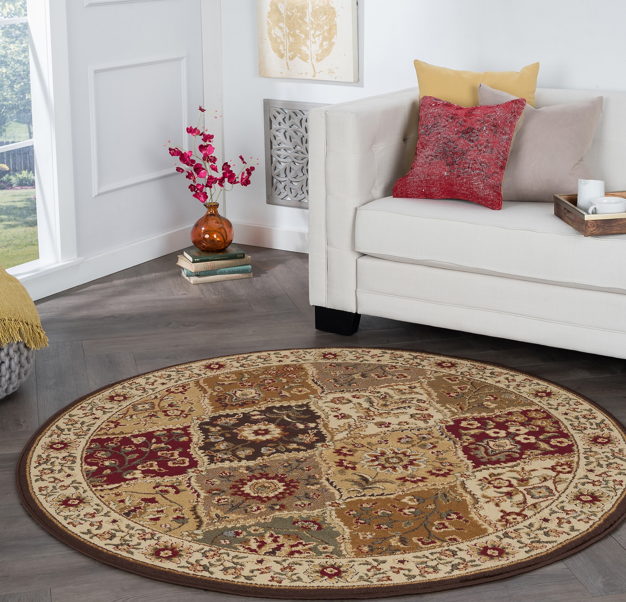 Tayse ELG5120 8RND Elegance 8 x 8 (ft) Loomed Polypropylene Multiple colors/finishes Round Indoor Area rug