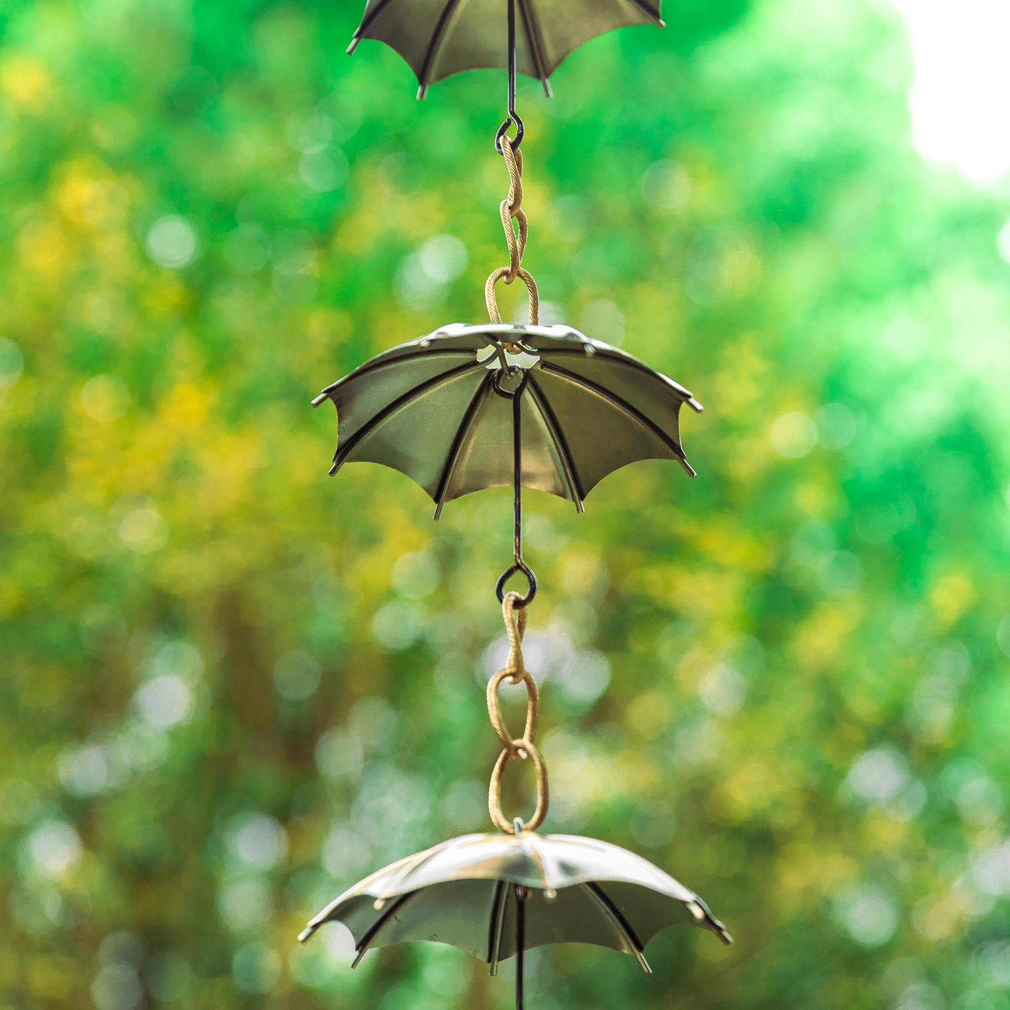 Glitzhome 8.5-ft Copper Umbrella Rain Chains in the Rain Chains ...