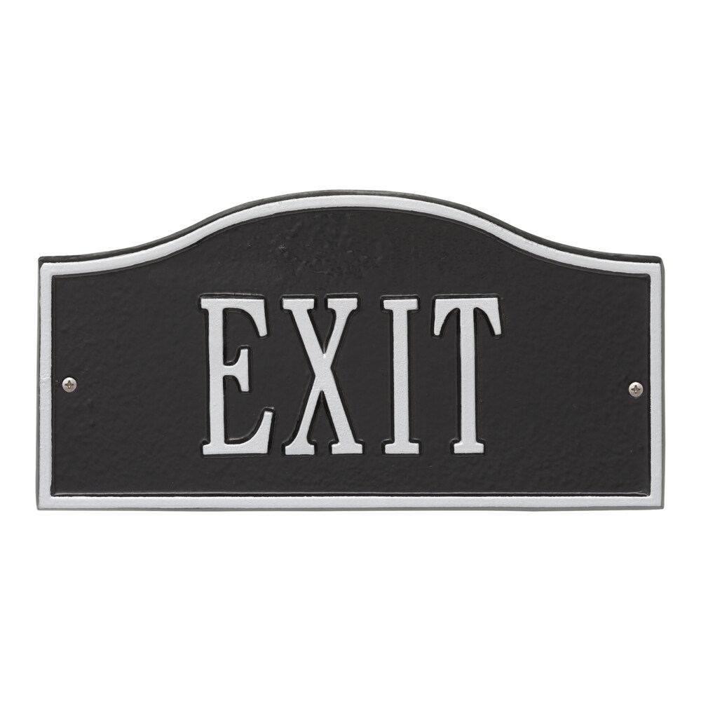Whitehall 1052BS 6-in H x 12-in W Black/Silver Aluminum Address plaque