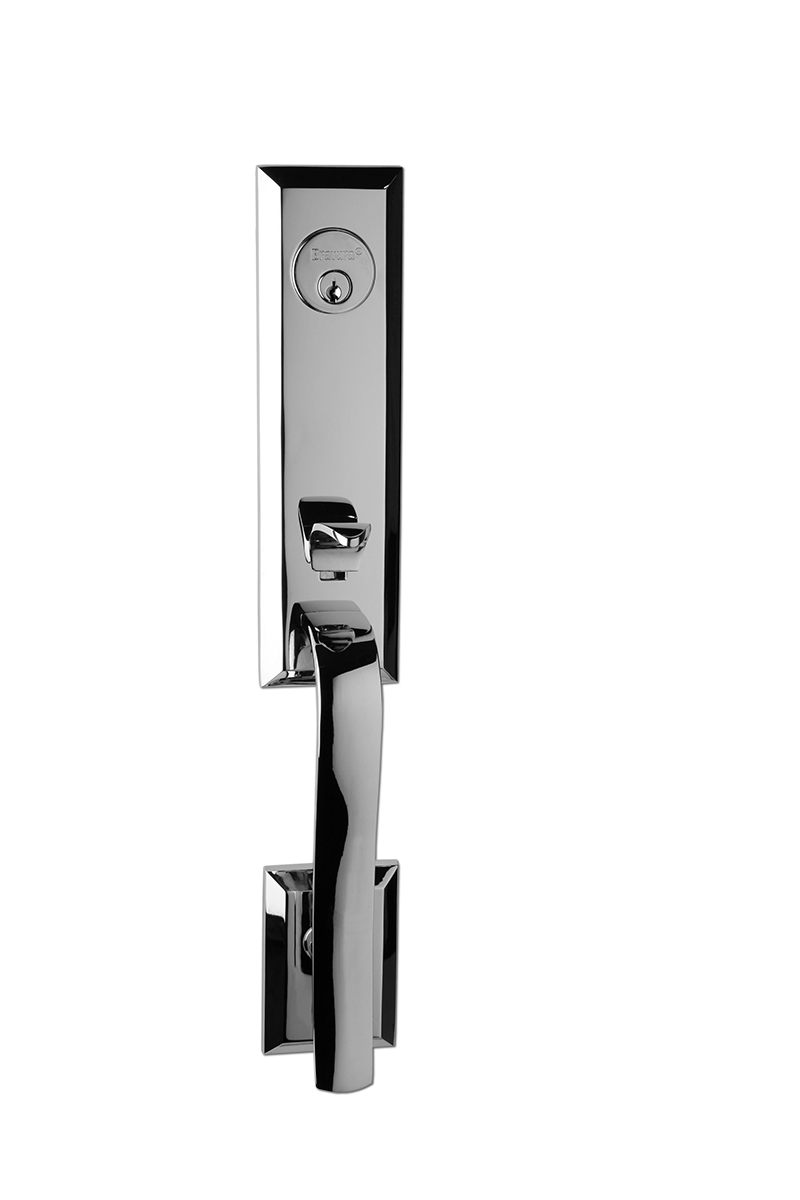 Delaney Hardware BV971003906R Polished Chrome Exterior Single-cylinder deadbolt Keyed entry door knob Single pack
