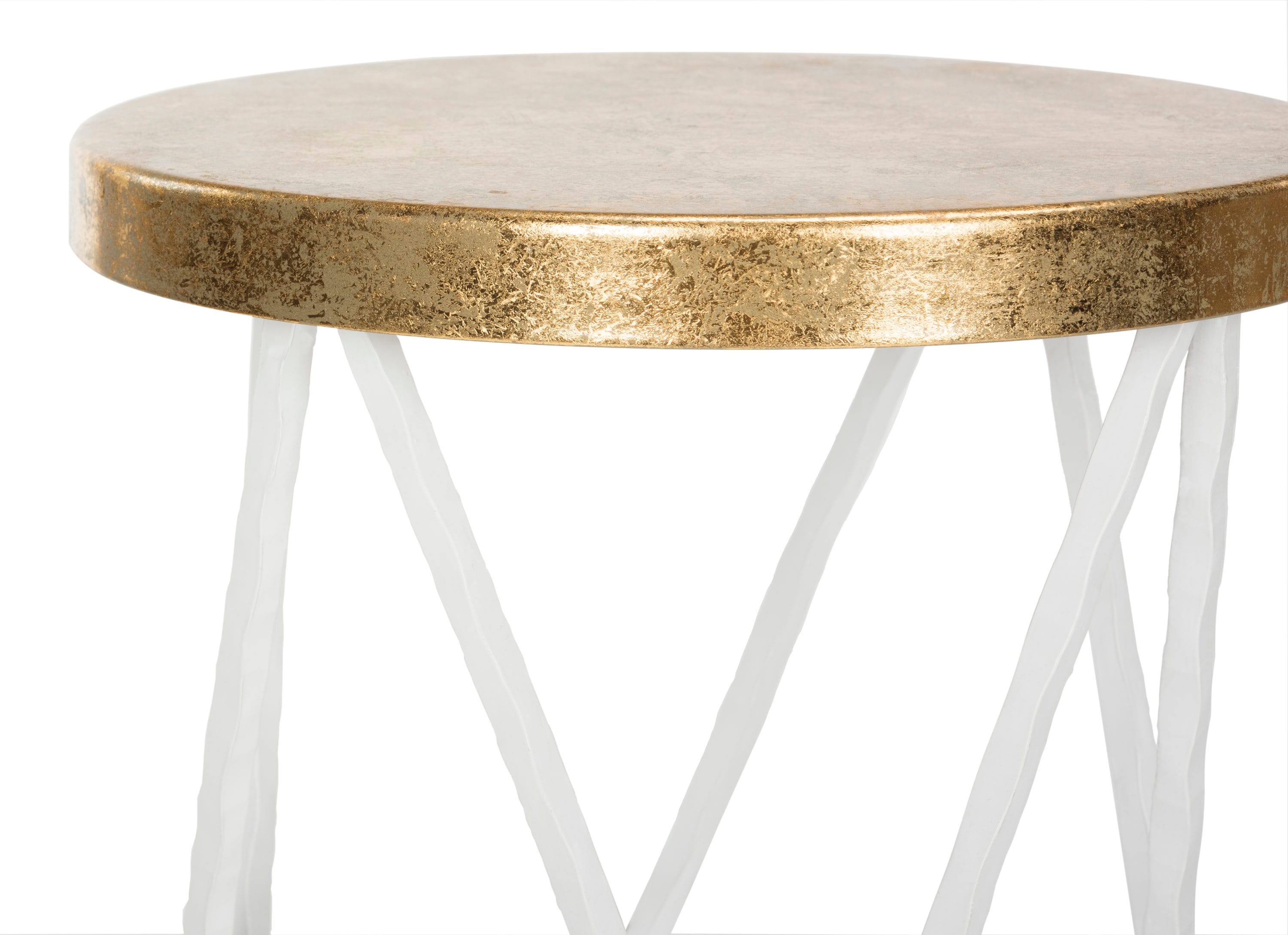 Hester 30" White and Gold Metal Bar Stool
