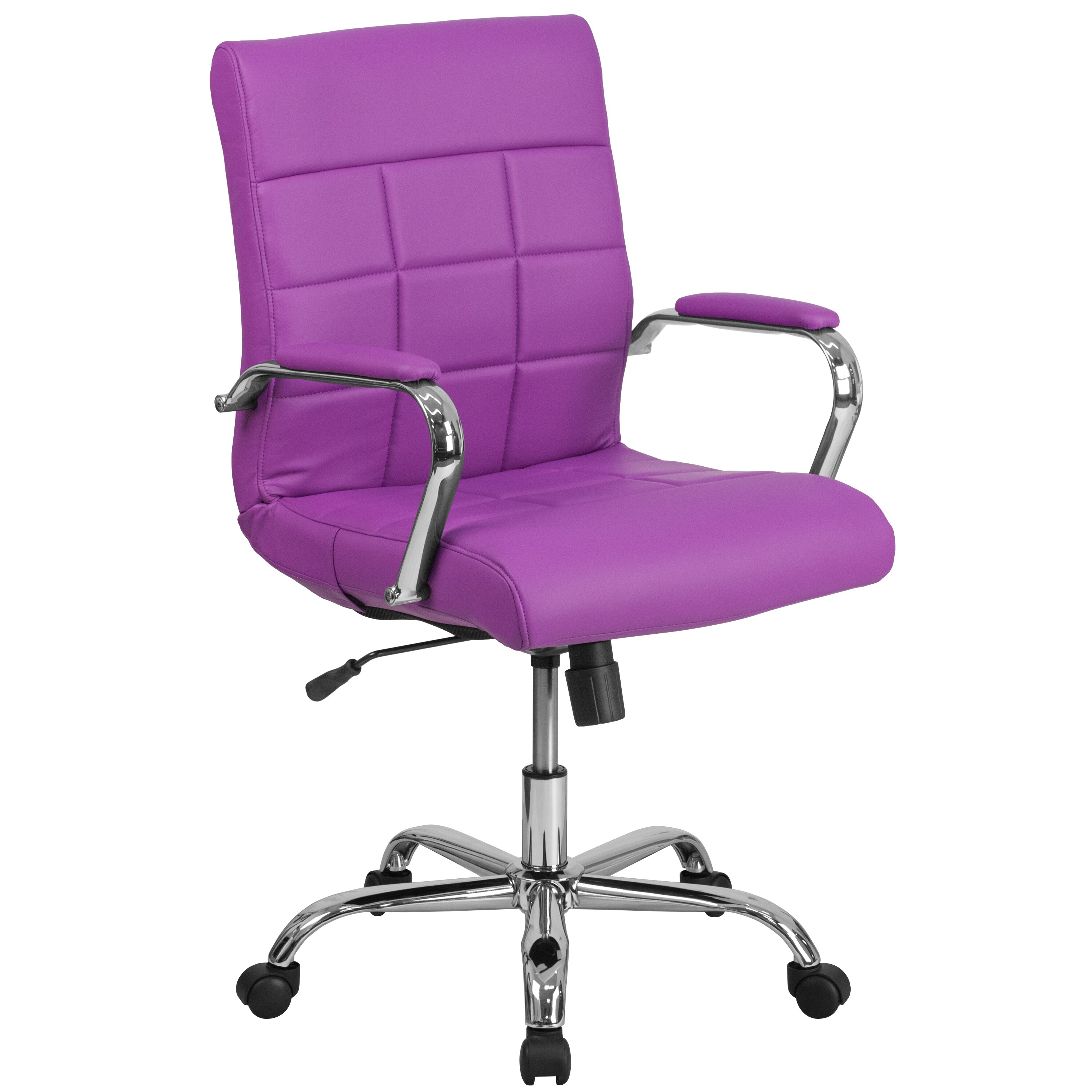 Flash Furniture 889142077534 Vivian Purple Contemporary Adjustable Height Swivel Vinyl Executive Chair