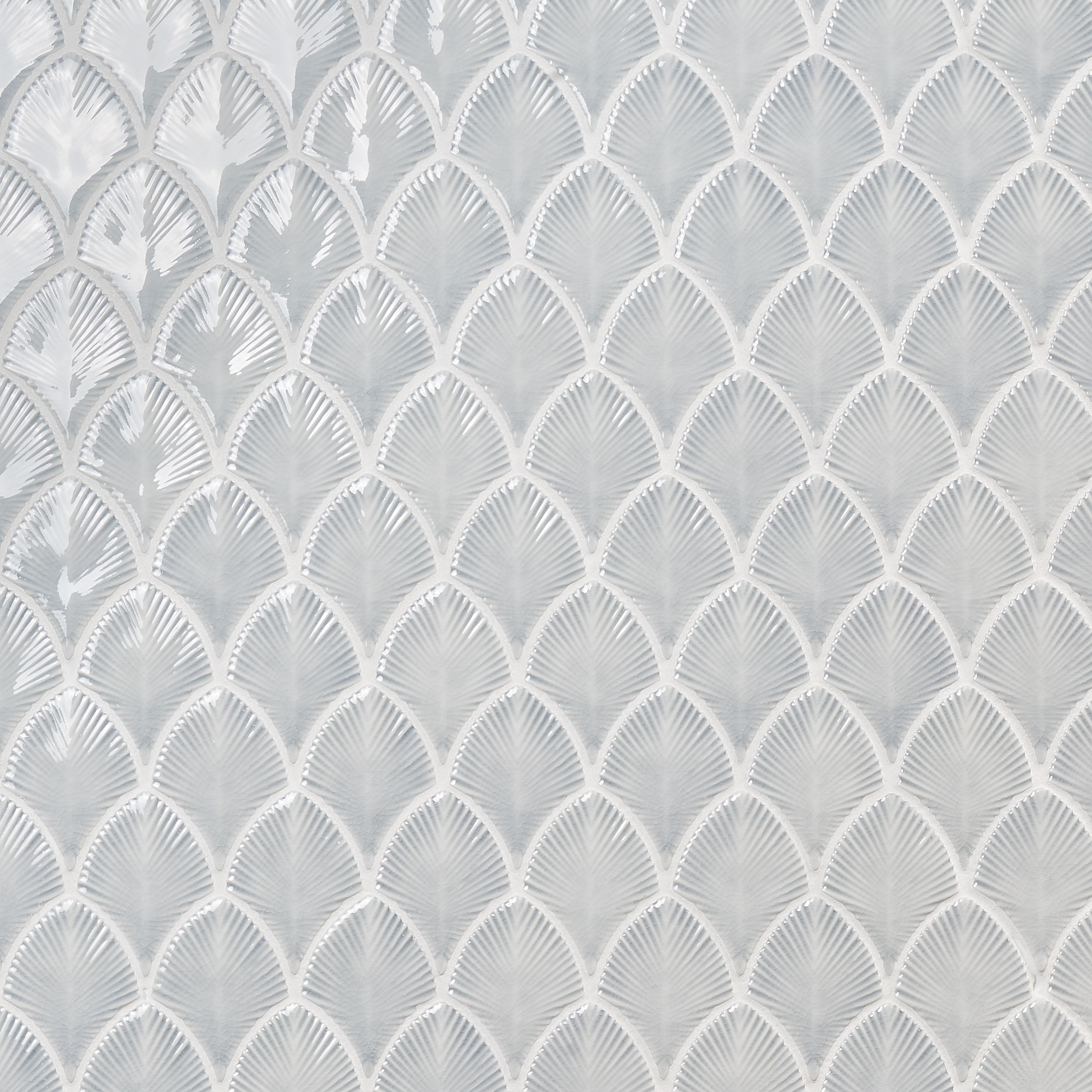 Artmore Tile EXT3RD109292 Divine Sky Blue 9-in x 12-in Glossy Glass Scale Mosaic Wall Tile ( 0.8-sq ft Piece )