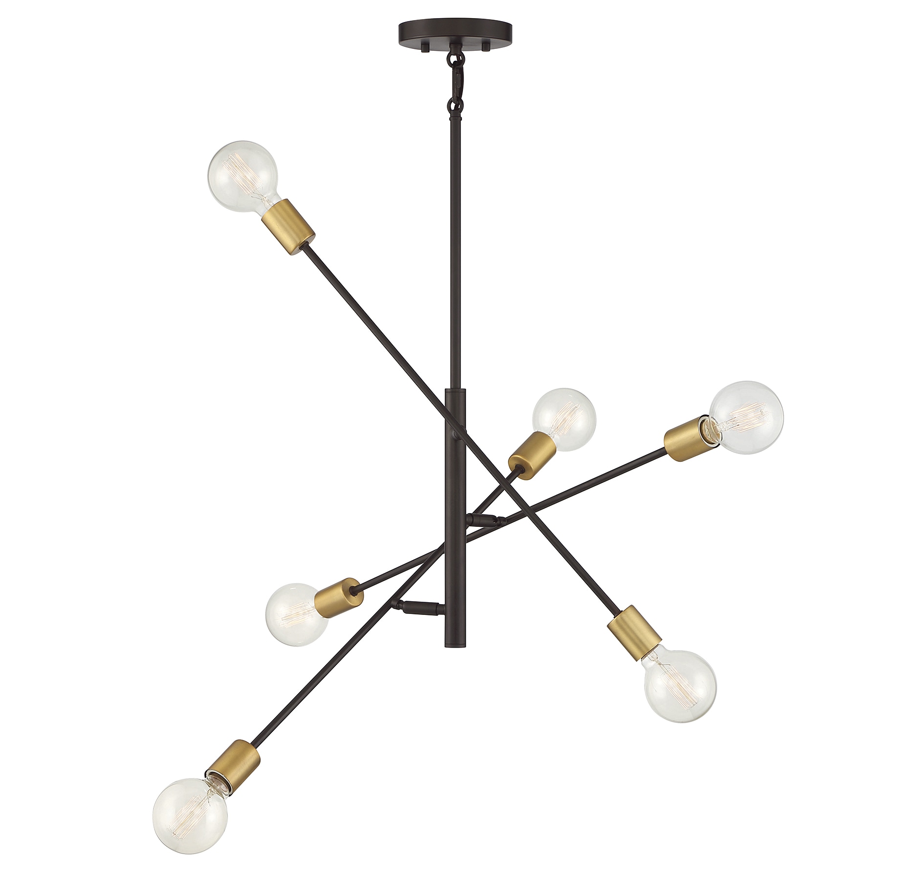 Bronze Sputnik 6-Light Adjustable Metal Chandelier