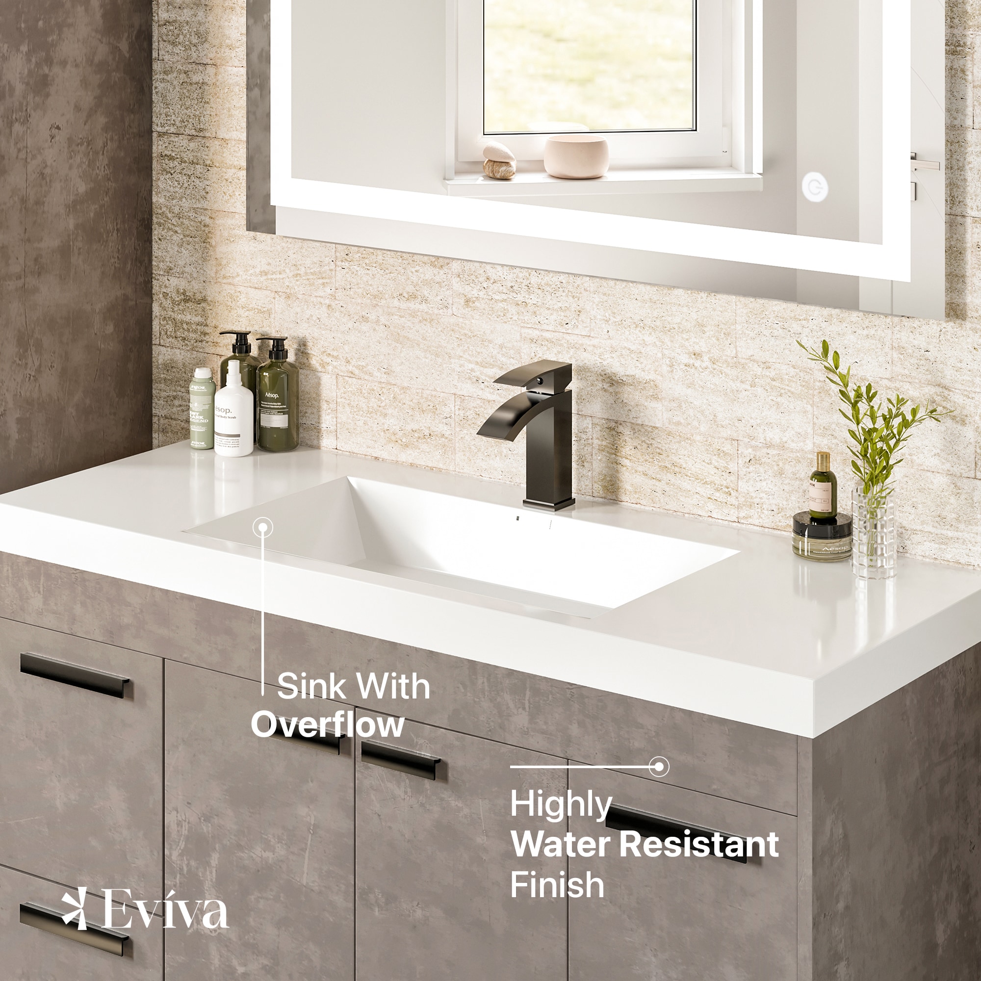 Eviva EVVN1000-8-42CGR Bath-Vanity-Combo - View #4