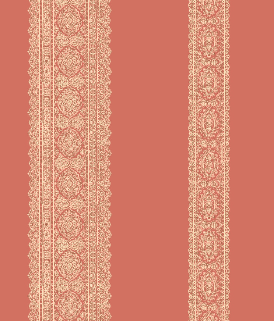 A-Street Prints 1014-001833 Kismet 56.0-Sq. Feet Coral Non-woven Stripes Unpasted Wallpaper