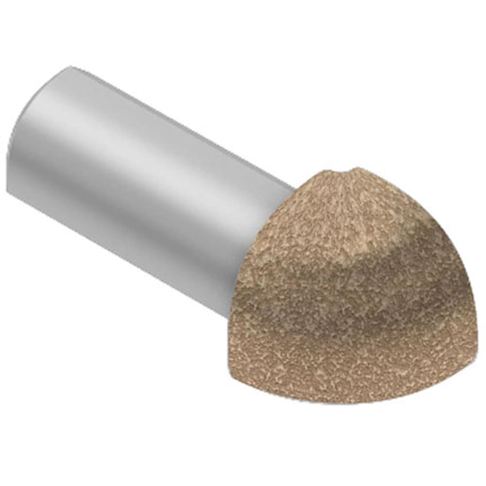 Schluter Systems EV/RO125TSB Rondec 0.5-in W x 1-in L Beige textured color-coated aluminum Aluminum Outside corner Tile Edge Trim