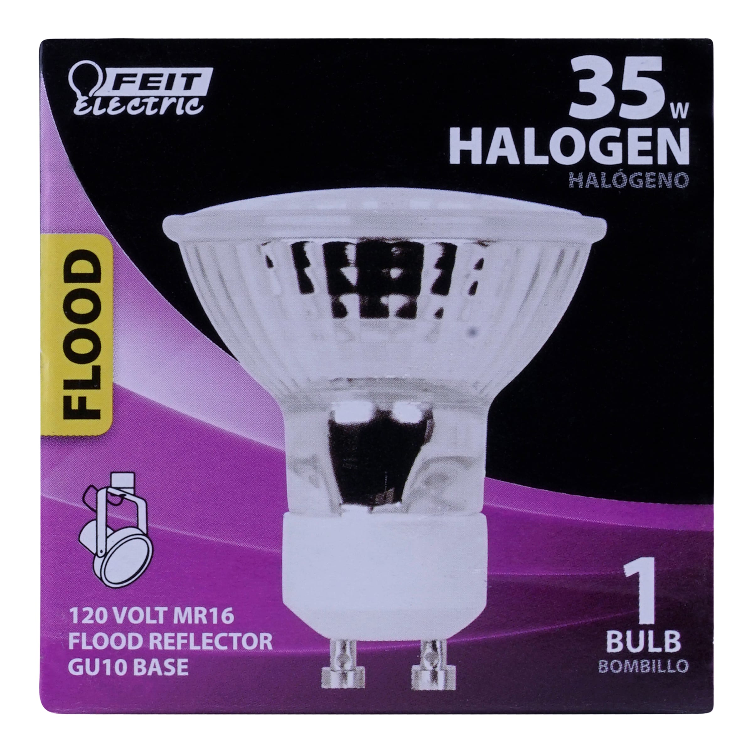 Feit Electric Q35MR16/GU10 HALOGEN 35 -Watt EQ MR16 Warm white GU10 pin base Dimmable Halogen General purpose Light Bulb
