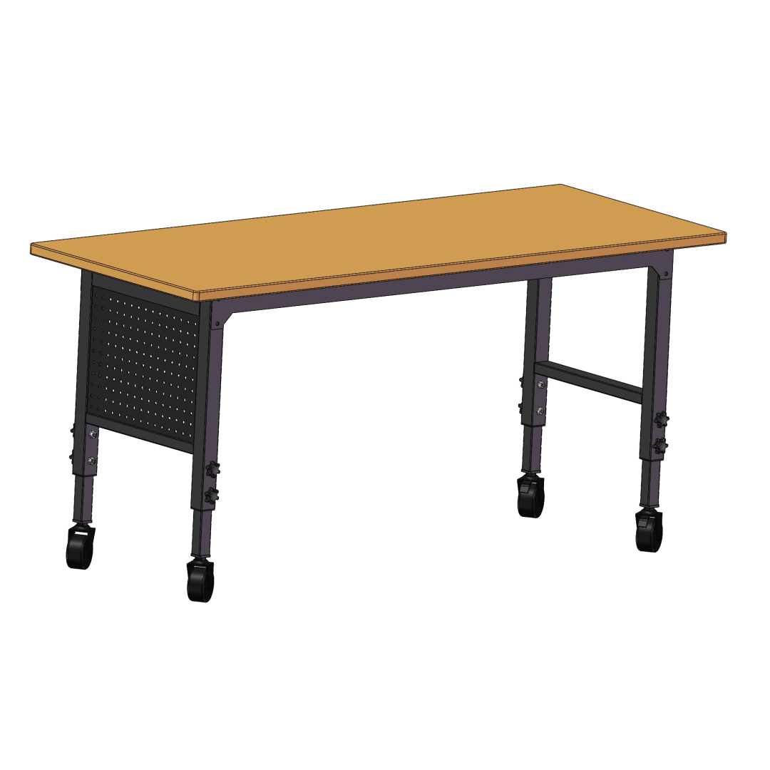 Qeetex NL-PHO-33AR4F5C 60 Adjustable Garage Work Bench Heavy Duty Workshop Table with Power Outlet Pegboard Wood Work Table for Garage Office Workshop Home 2000 LBS Load Capacity