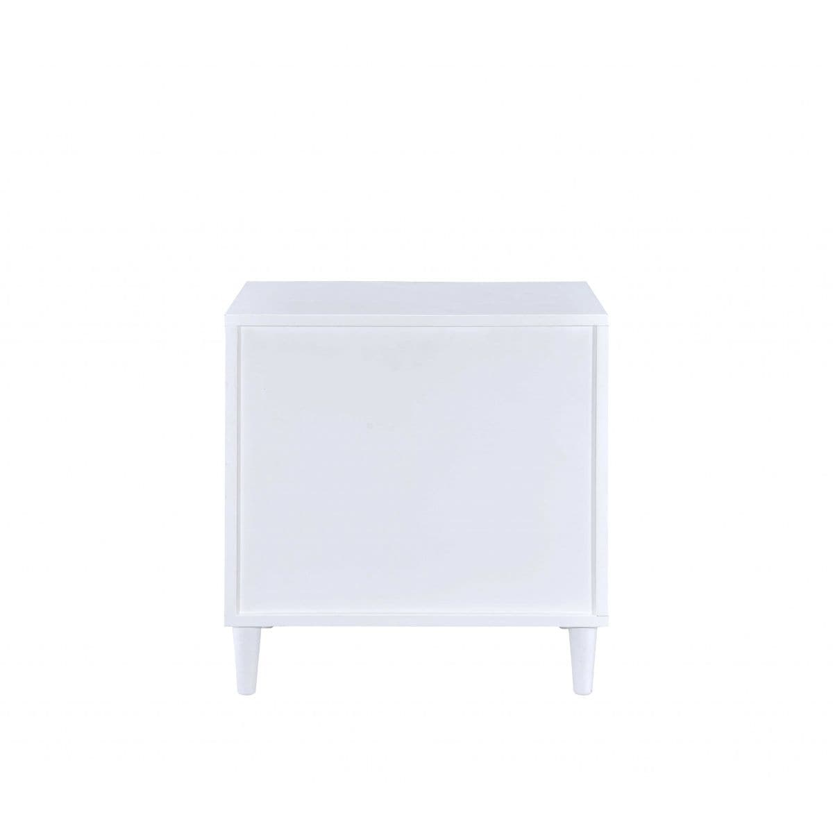 HomeRoots Contemporary White Wood Nightstand with 3 Drawers - Amelia ...