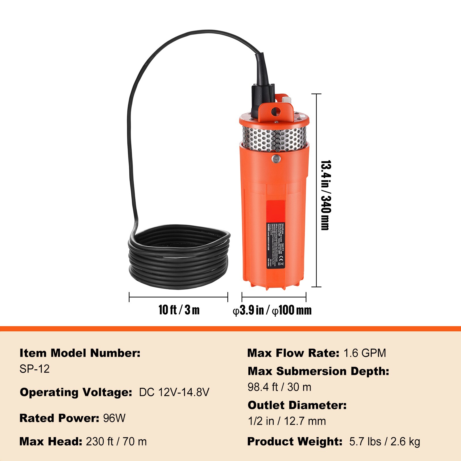 VEVOR SCTYNSB96W1603894V9 pumps - View #7