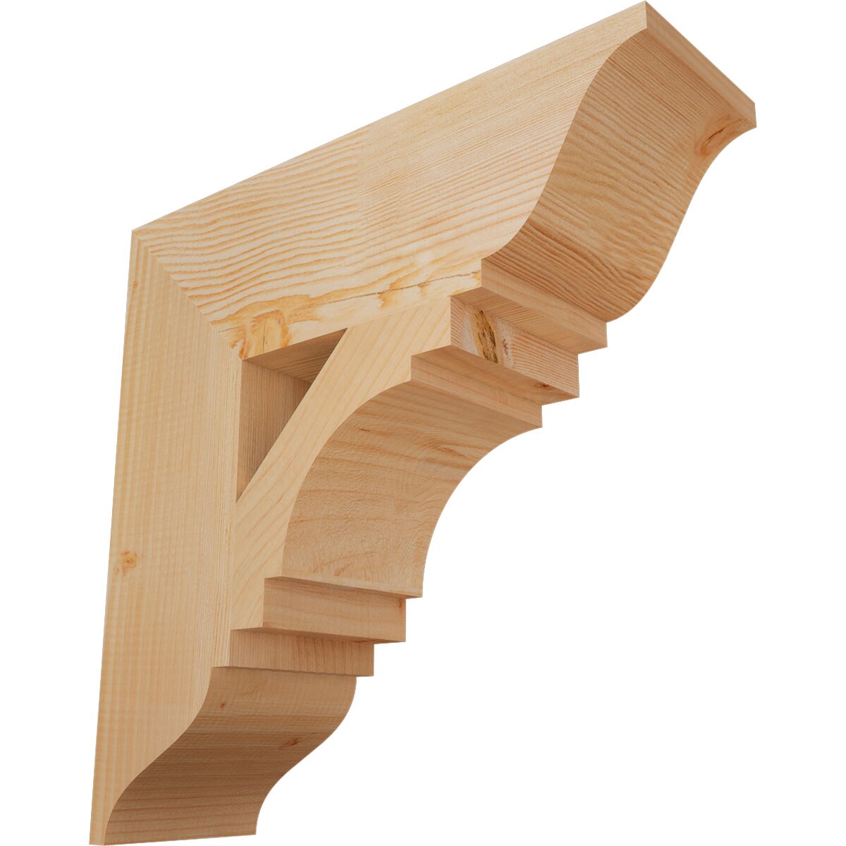 Ekena Millwork BKT06X20X20MRC01SDF Merced traditional smooth 5-1/2-in x 20-in x 20-in Douglas fir Brown Wood Standard bracket