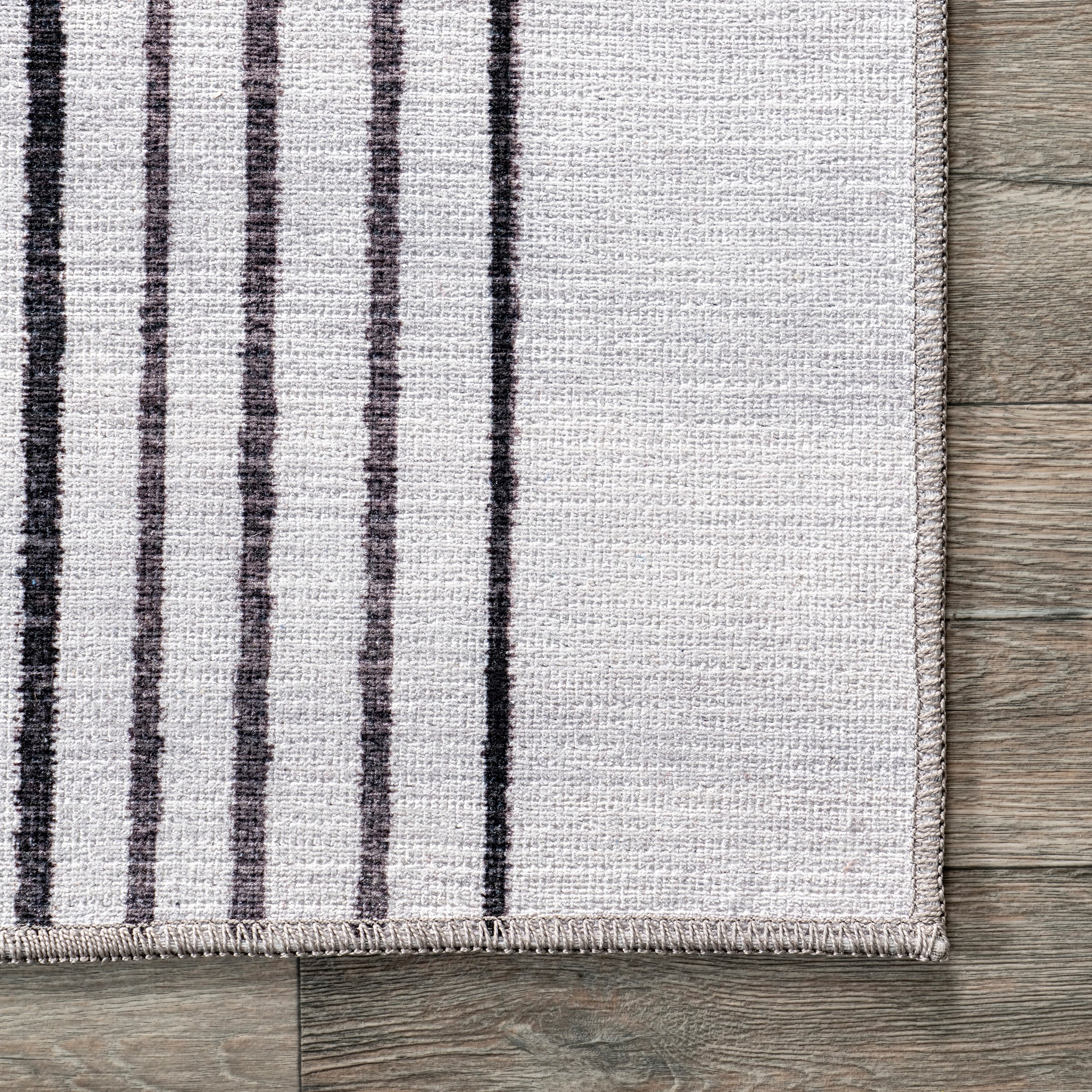 Burnt Orange and Dusty White Abstract 6' x 9' Synthetic Area Rug