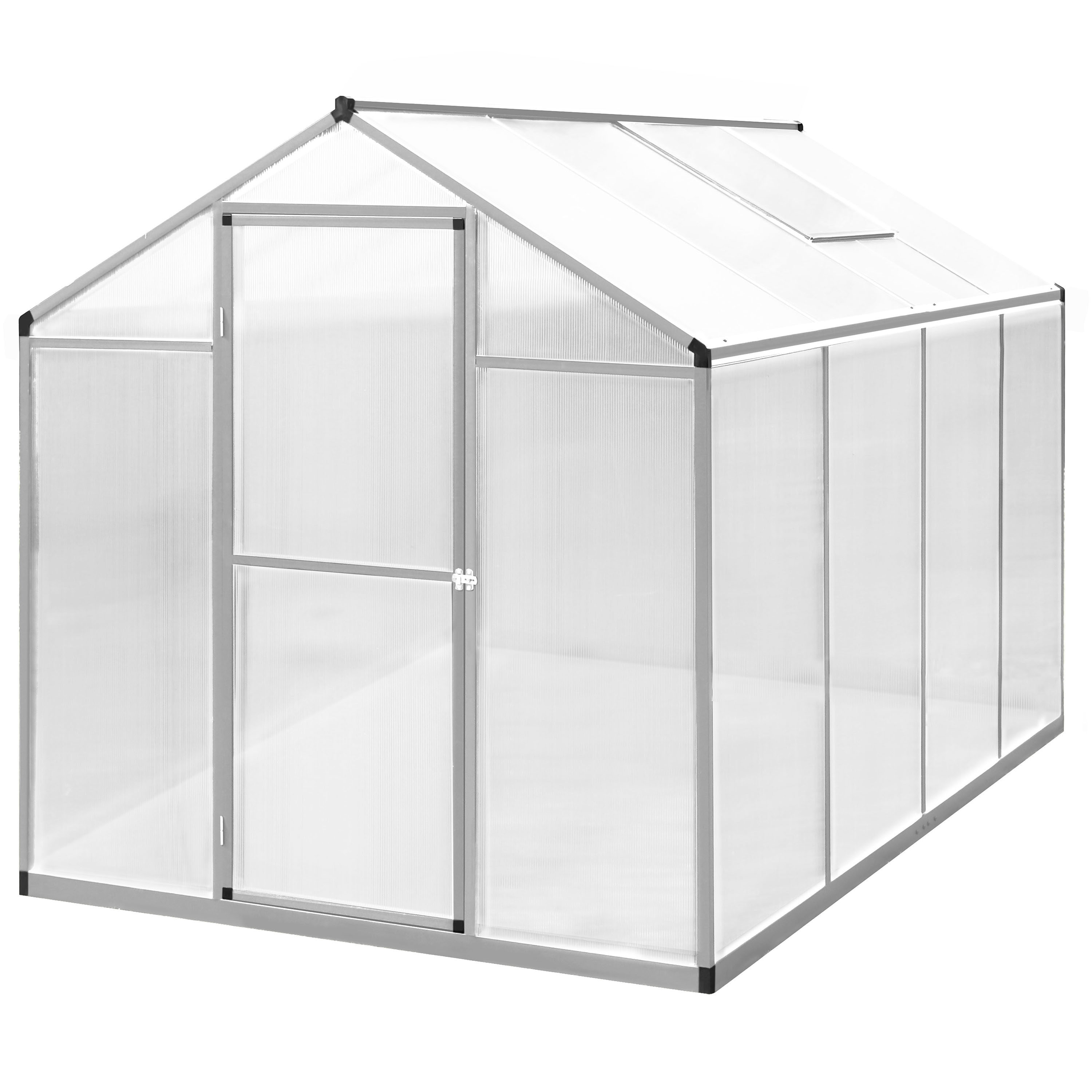 VEIKOUS 6ft L x 8ft W x 6ft H Silver Greenhouse at