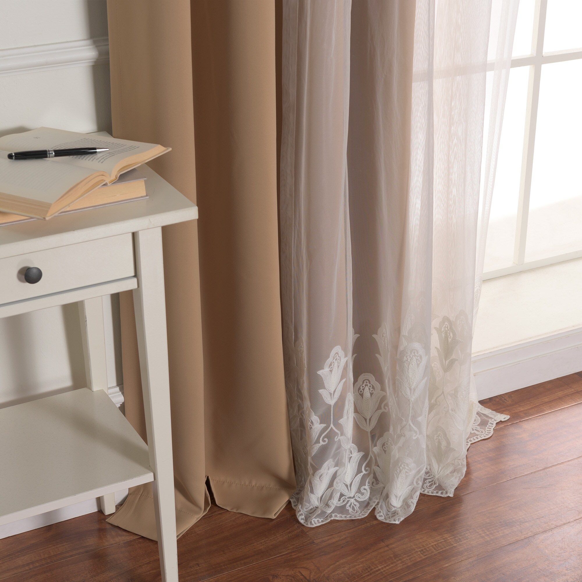 Best Home Fashion MM-TULIP-96-WHEAT curtains - View #5