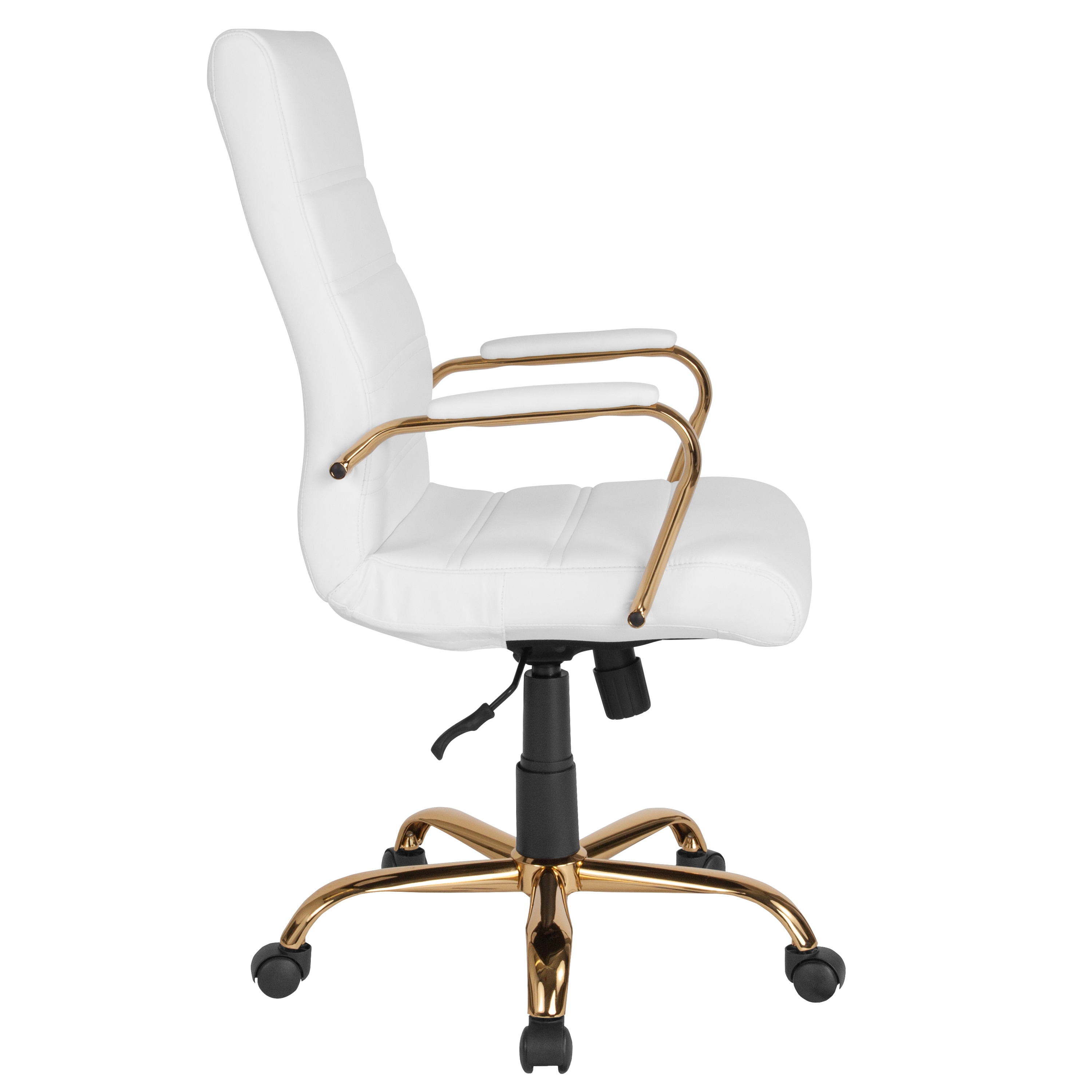 Flash Furniture White Leather Gold, Gold Leather Chair