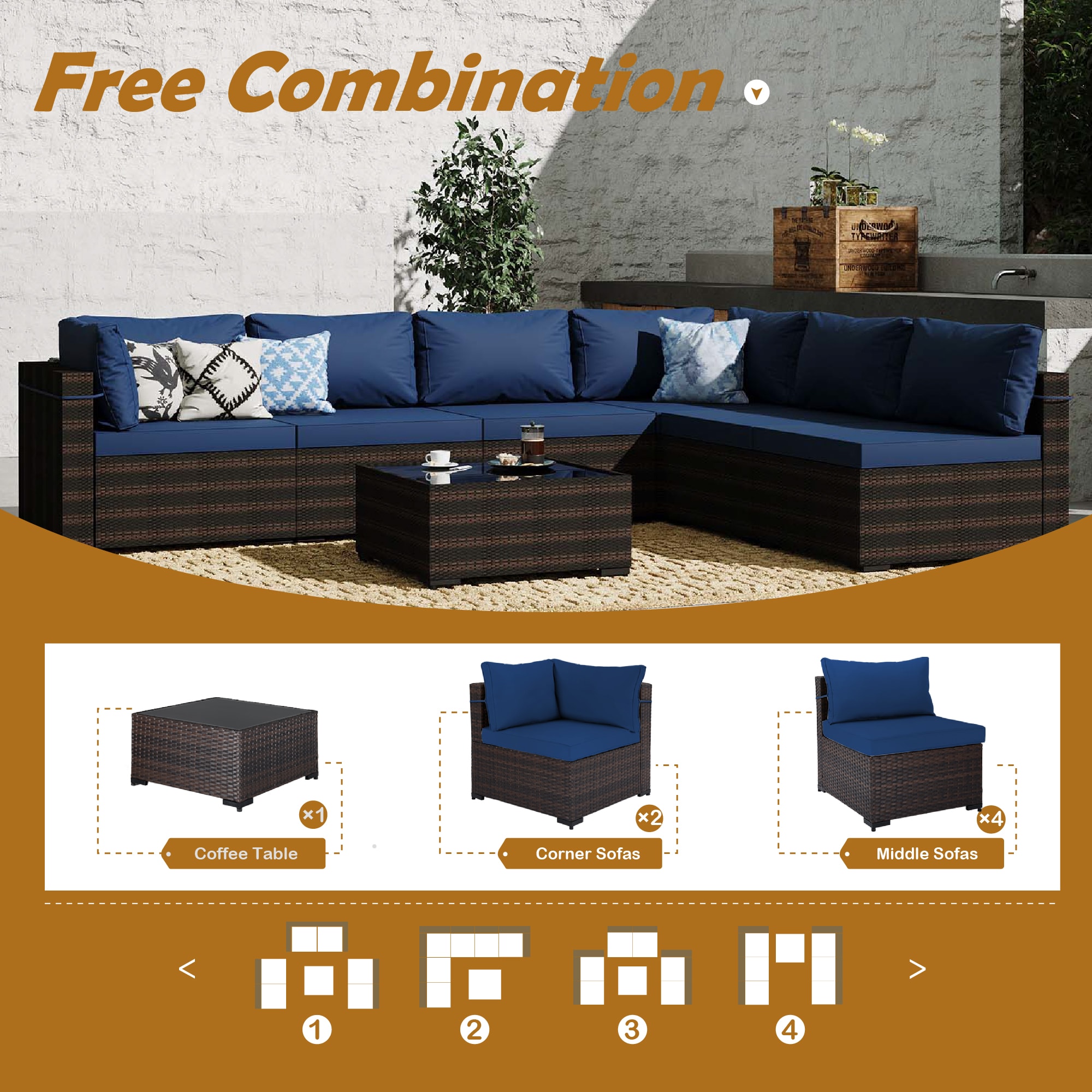 UPHA PL-2CZ-42TPBR-H2 Patio-Conversation-Sets - View #4