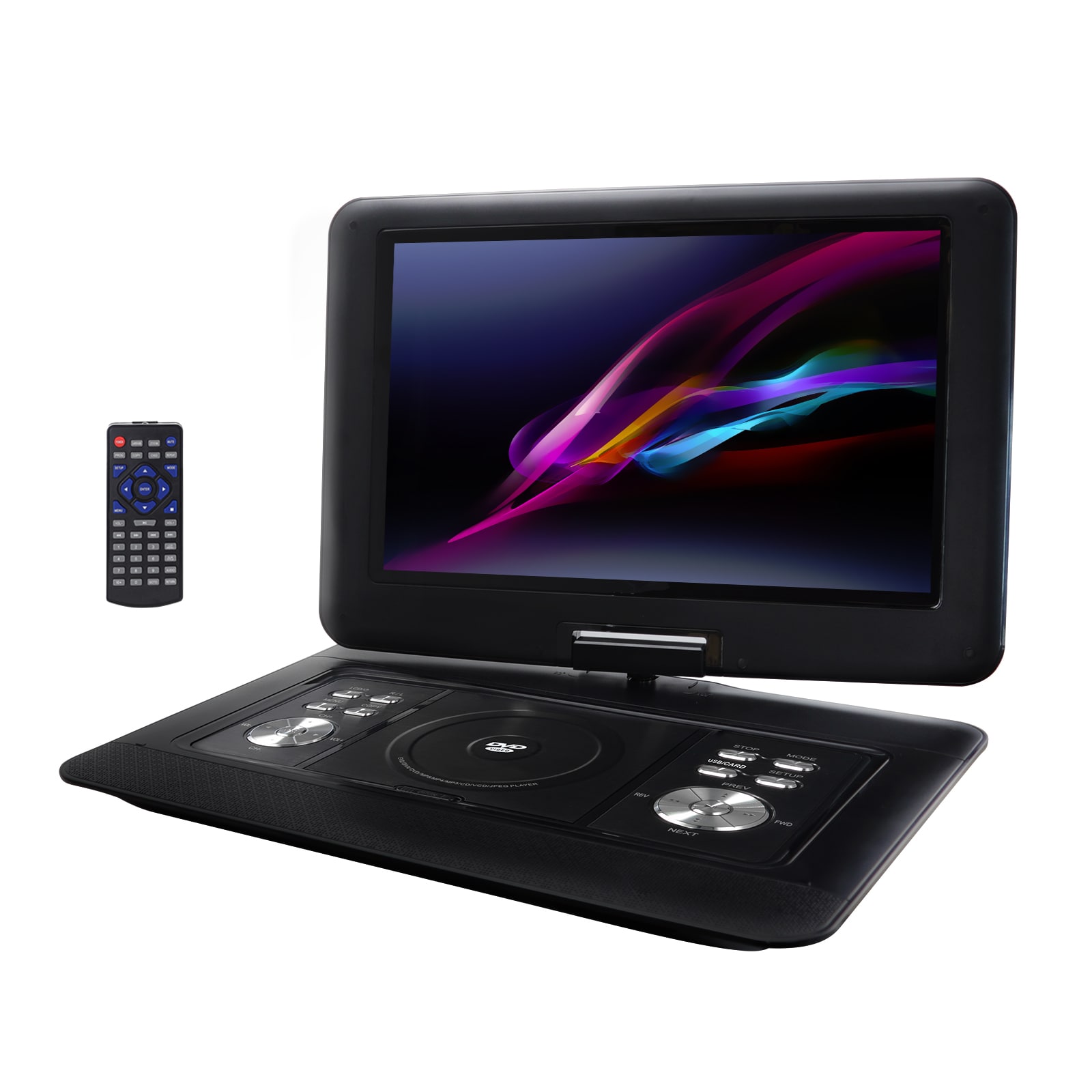 Trexonic Shop the Trexonic 14.1-in Portable DVD Player with TFT-LCD Screen and USB/SD/AV Inputs - Black | Portable Video Player with Remote Control -  TRX-1580