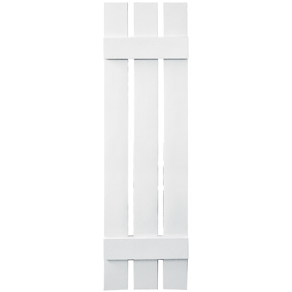 Vantage V5371247001 11.875-in W x 47-in H White Board and batten Spaced Exterior Shutters ( 1 -Pack )