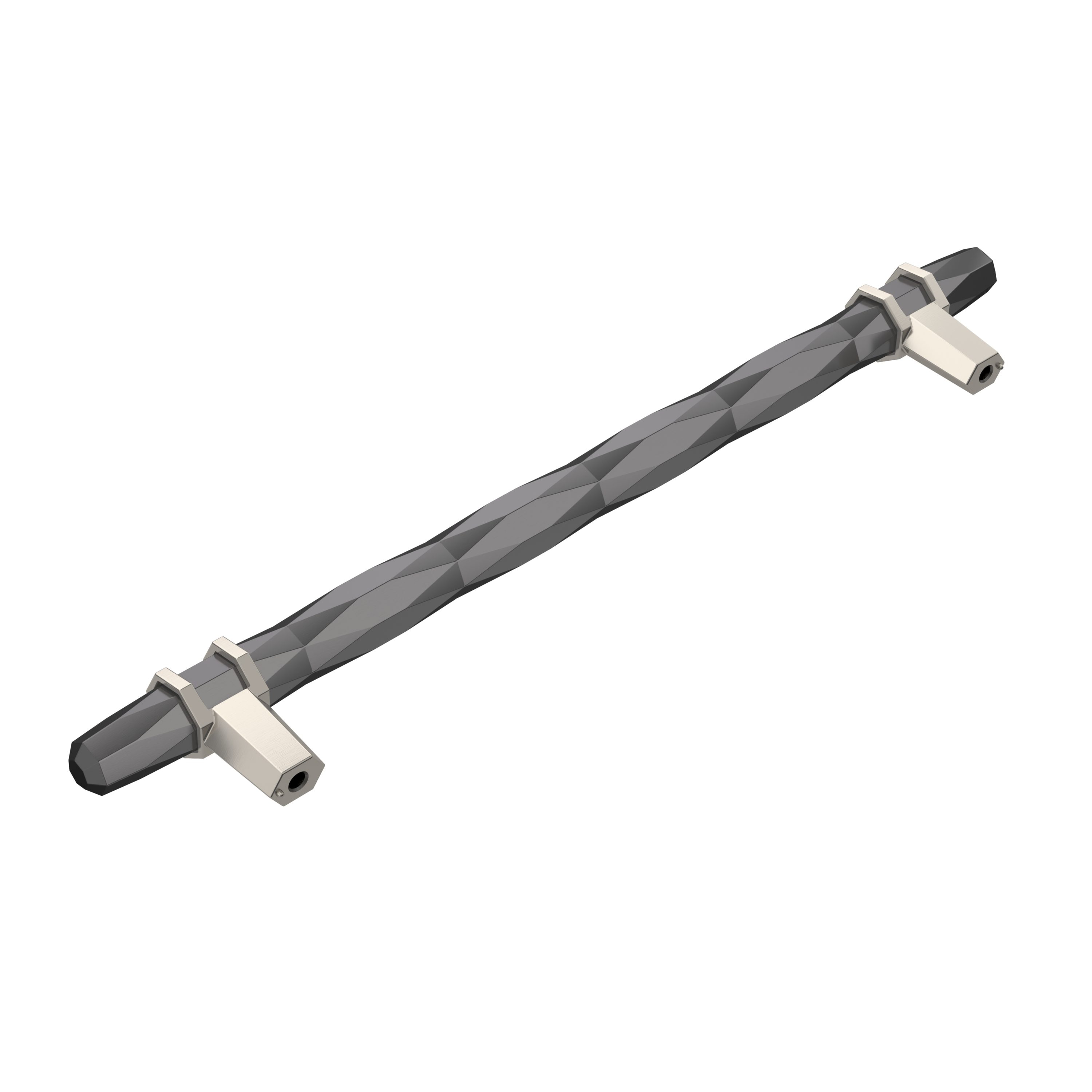 Modern 8-inch Black Chrome and Satin Nickel Bar Cabinet Pull