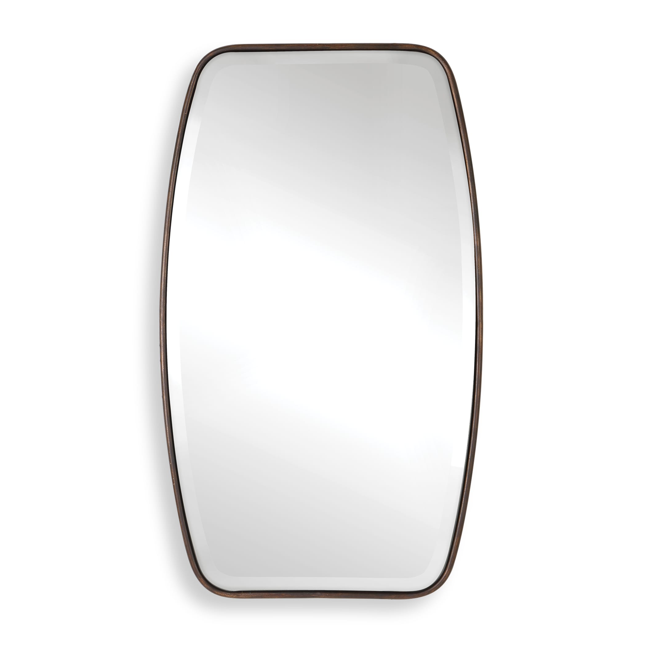 Dark Bronze Rectangular Beveled Wall Mirror