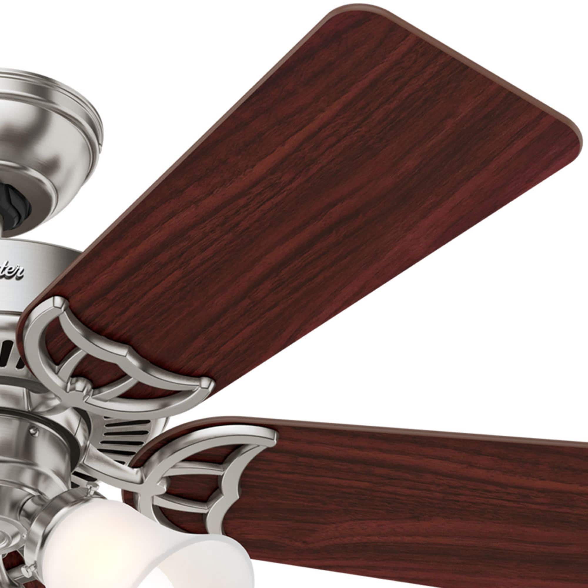 Brushed Nickel Ceiling Fan with Cherry and Maple Blades