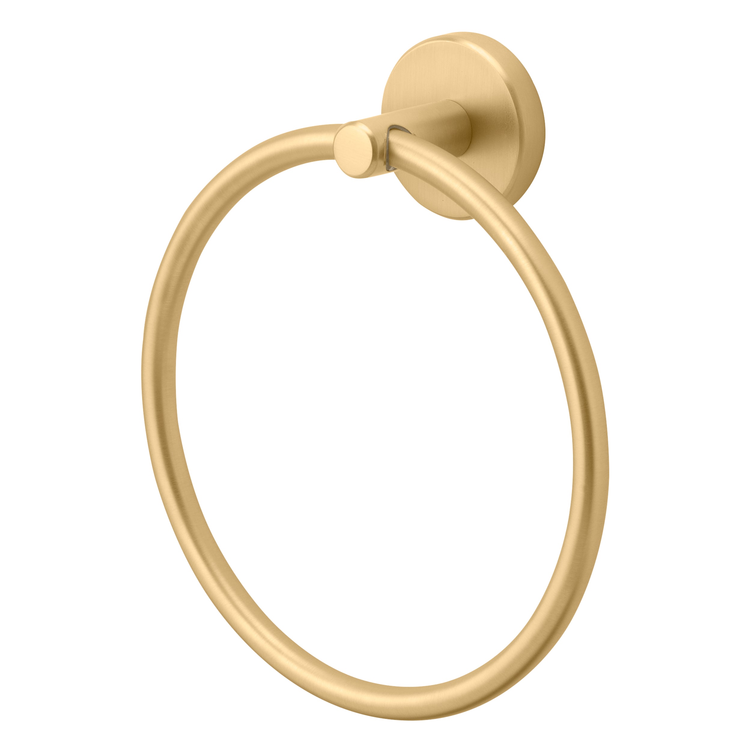 allen + roth Harlow Gold Wall Mount Single Towel Ring in the Towel