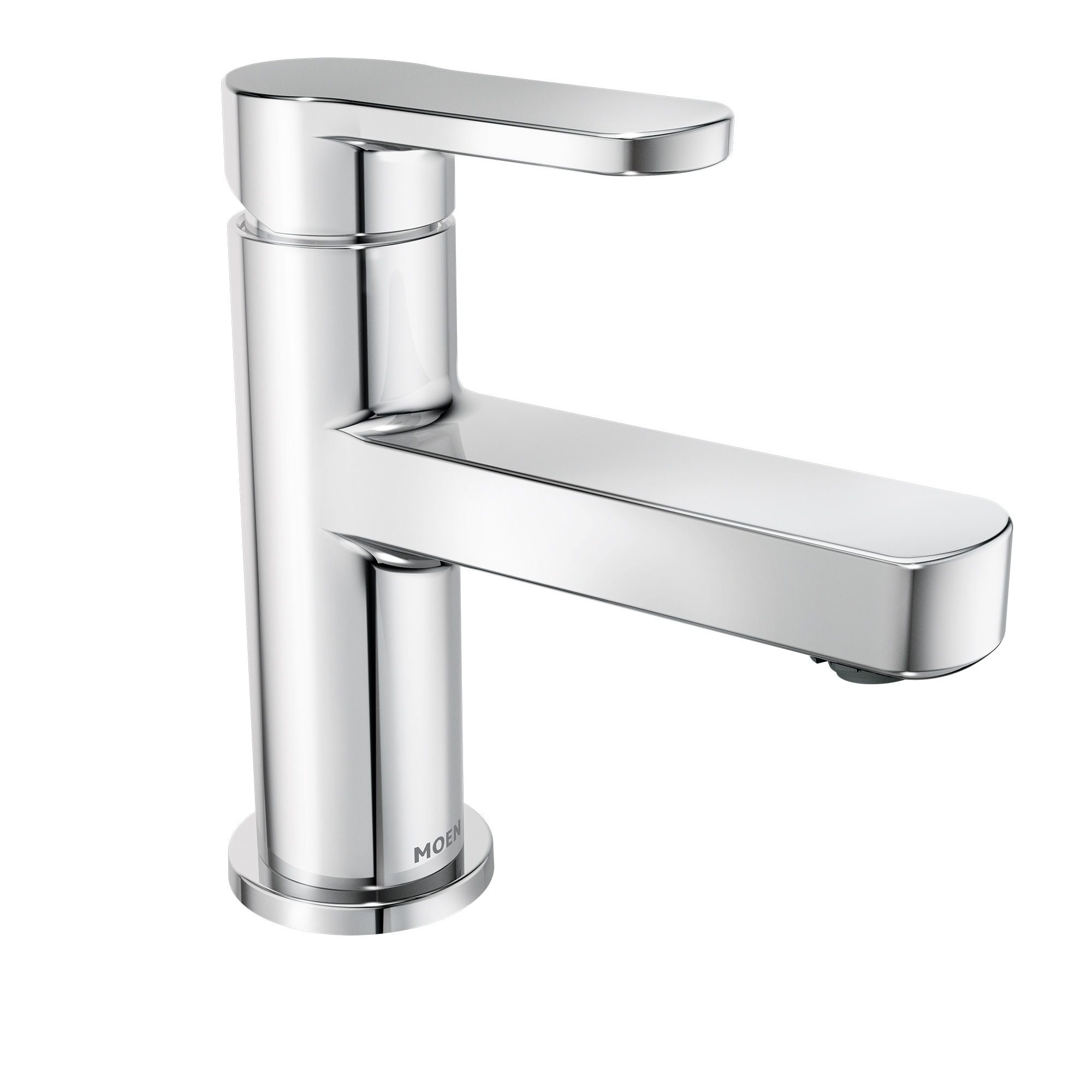Moen Laris Chrome Single hole 1-handle WaterSense Low-arc Commercial/Residential Handle Bathroom Sink Faucet with Drain