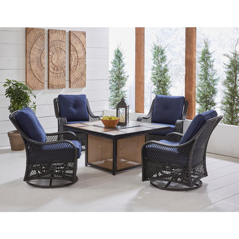 Hanover ORL5PCTFPSW4-NVY Patio-Conversation-Sets - View #11