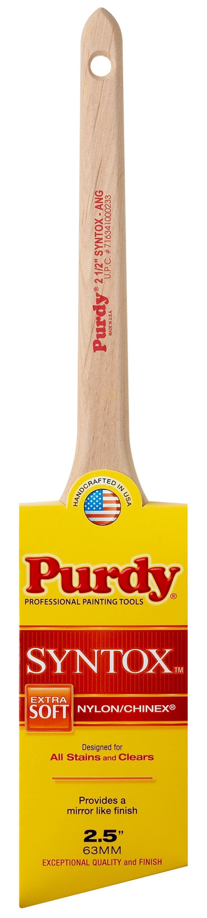Purdy 144403625 Pro-Extra 2-1/2-in Reusable Nylon Angle Paint Brush (General Purpose Brush)
