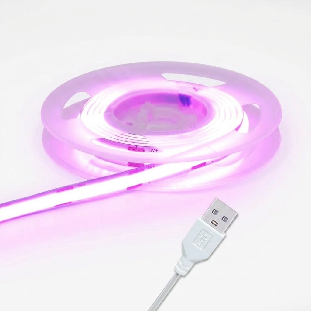 AOIZGMY Purple LED Strip Lights USB Powered Flexible COB Rope Light Super Bright 320 LEDs Per Meter Adhesive Backing for Living Room TV Decor 1 #L05AZ07080