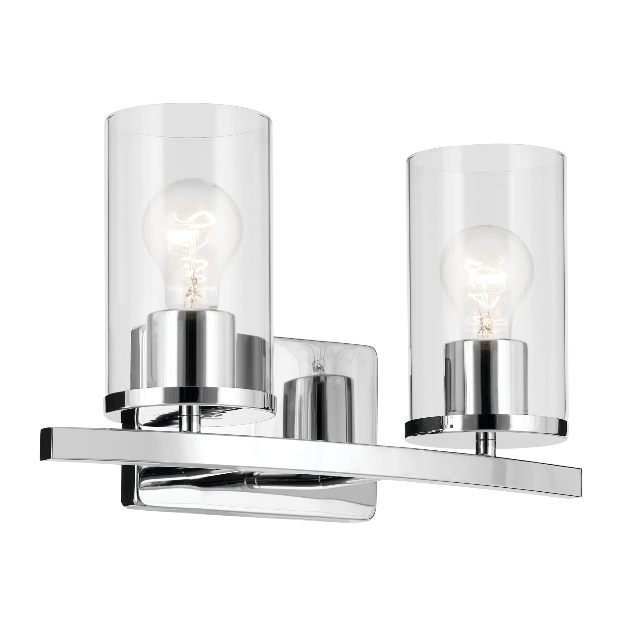 Kichler 45496CHCLR Crosby 15.25-in 2 -Light Chrome Modern/contemporary Vanity light