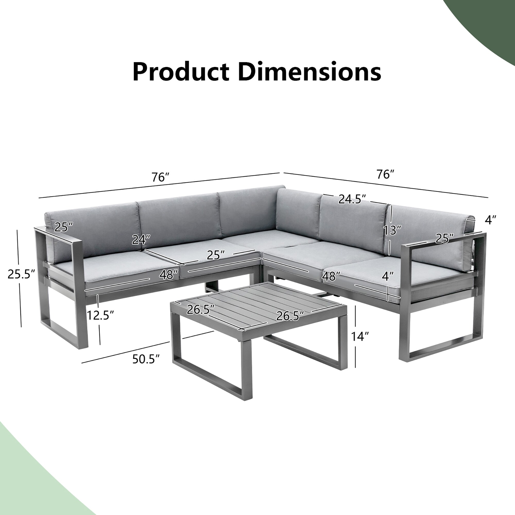 Costway NP10602GR+ Patio-Conversation-Sets - View #5
