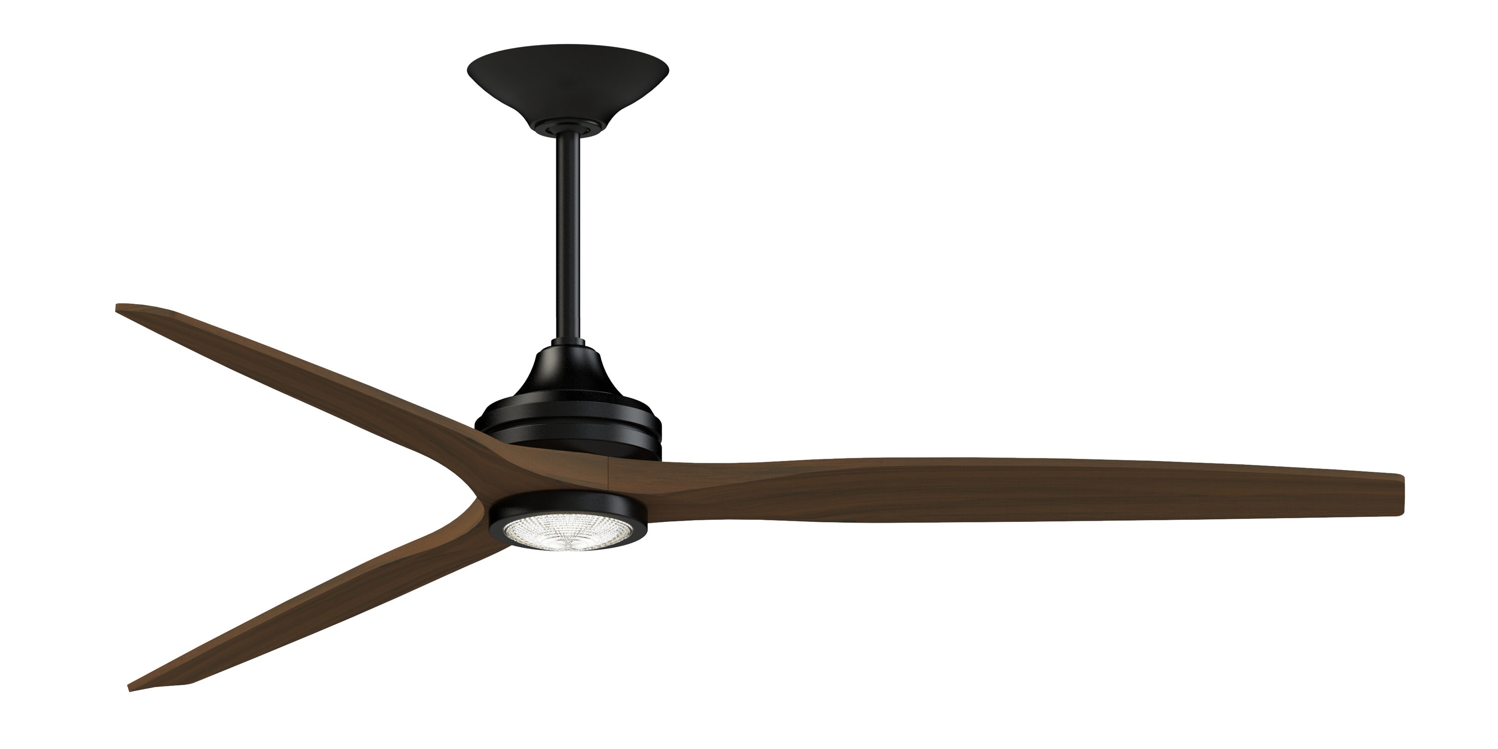 Fanimation FPD6721BBL-72WK-LK Spitfire 72-in Color-Changing Integrated LED Outdoor Smart Black with Whiskey Wood Blades Propeller Ceiling Fan With Light - Remote Included ( 3 -Blade )